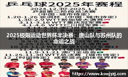 2025极限运动世界杯半决赛：唐山队与苏州队的命运之战